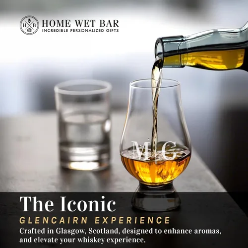 Vista 3 de Vaso de whisky Glencairn personalizado - Vasos personalizados grabados con láser por Home Wet Bar Vasos perfectos para el conocedor actual