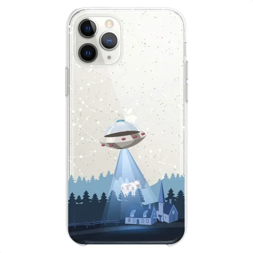 Vista 3 de Funda de poliuretano termoplástico compatible con iPhone 16e 15 14 13 12 11 Pro Max Plus Mini Xs Xr X 8 7 6 5 SE Spaceship Alien Outer Space Slim