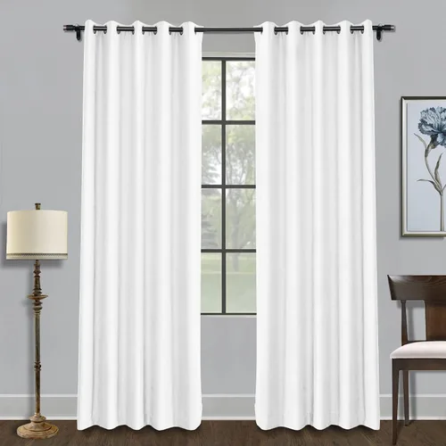 Vista 14 de Fcosie Cortinas opacas de lino de 50 pulgadas de ancho x 63 pulgadas de largo, paneles de cortina con ojales para sala de estar, dormitorio, baño