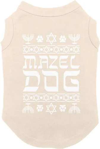 Vista 4 de Mazel Dog – Hanukkah Pascua Seder Judío vacaciones perro camisa (negro, X-Small)