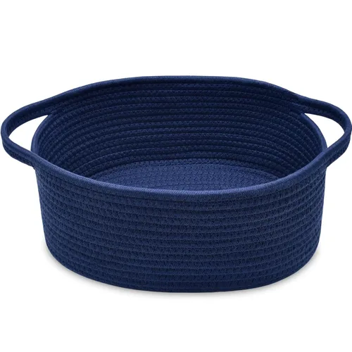 Vista 21 de ABenkle Cesta Pequeña con Asas - Contenedor de Almacenamiento Tejido de Cuerda Decorativo Duradero Cubo Organizador de Estante, Cesta de Regalo