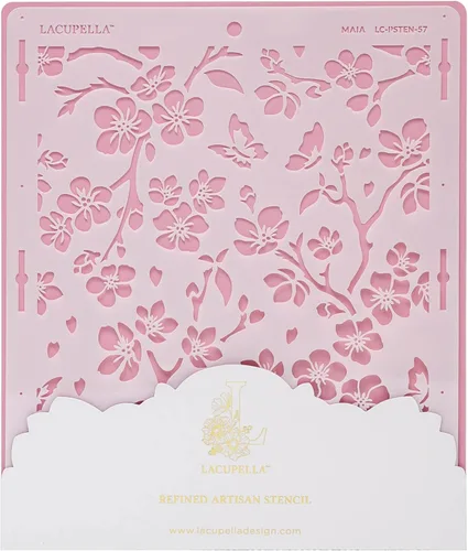 Vista 14 de Lacupella Plantilla de decoración de pasteles grandes (Amara) patrón de venas de hojas