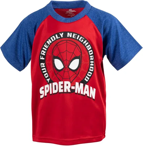 Vista 6 de Marvel Conjunto de traje de 3 piezas de Spider-Man de los Vengadores camiseta sin mangas y pantalones cortos