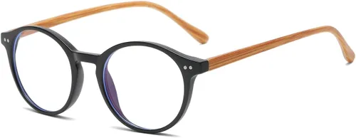 Vista 18 de Gleyemor Blue Light Glasses for Men Women, Vintage Round Frame Eyeglasses Leopardo