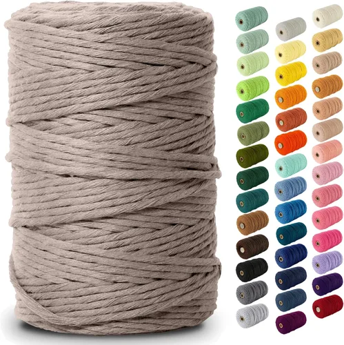 Vista 39 de Nook Theory Hilo de macramé de 3mm 109 yardas - Cuerda de macramé suave de 4mm, 5mm perfecta para nudos - Suministros de macramé para colgadores