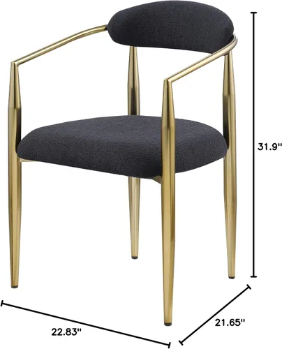 Vista 3 de Dining Chairs Set of 2, Modern Kitchen Dining Room Chairs with Round Backrest and Black Metal Legs, Table & Chair Sets for Home Decor,2pcs