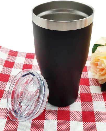 Vista 7 de Frasco de vacío de acero inoxidable de doble pared (20.3 fl oz) (negro)