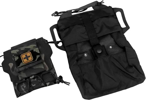Vista 4 de Molle táctico bolsa de primeros auxilios sistema de dos piezas Micro Med kit senderismo bolsa de caza