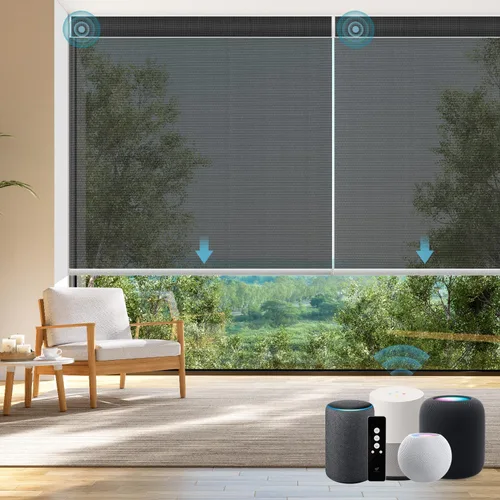 Vista 17 de SmartWings Persianas Enrollables Inteligentes Motorizadas con Filtro de Luz, Persianas Eléctricas con Control Remoto para Ventanas Compatibles