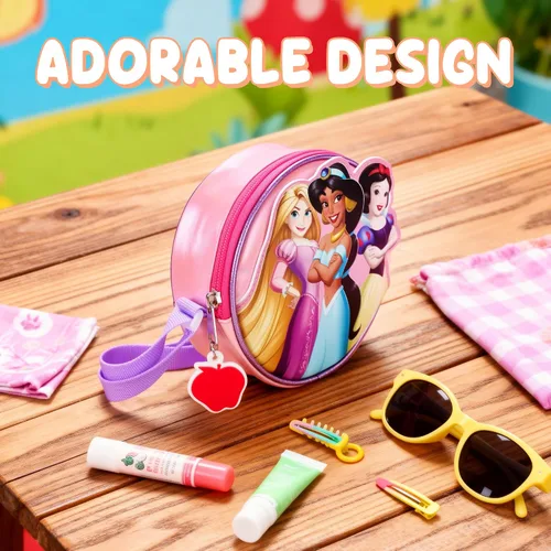 Vista 6 de Bioworld Bolso cruzado de 5.5" con correa ajustable Parche de personaje de princesa Disney
