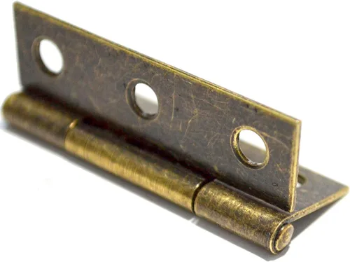 Vista 3 de 10 bisagras de bronce plegables de latón vintage con tornillos para puertas, ventanas, muebles, armarios, armarios, cajas de madera