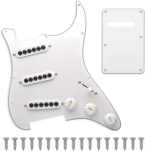 Vista 9 de SAPHUE - Golpeador cargado con bobina SSH para guitarra eléctrica estilo ST, con interruptor de división de bobina On/On, precableado, placa Negro
