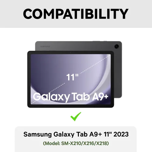 Vista 2 de GreenLaw Funda de teclado para Samsung Galaxy Tab A9 Plus de 11 pulgadas 2023, retroiluminación de 7 colores, trackpad inteligente, funda resistente