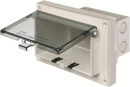 Vista 8 de Cubierta de caja eléctrica Arlington modelo DBVMA1C-1, impermeable, transparente y vertical con borde ajustable de 1/4 de pulgada a 2 y 1/2
