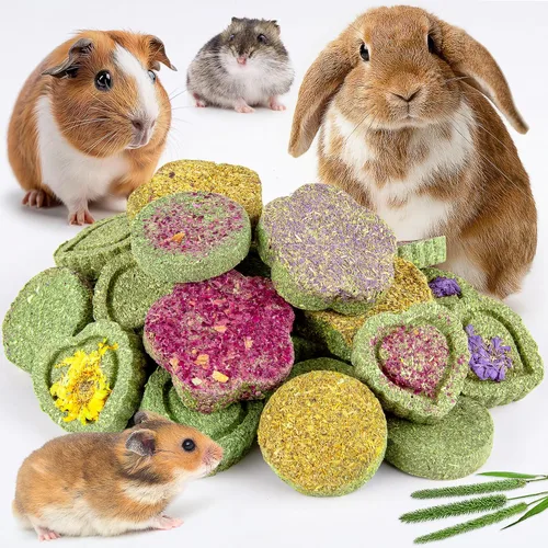 Vista 8 de Sofier Timothy Heno Treats - 16 golosinas masticables naturales para dientes hechos a mano para conejo, chinchilla, jerbo, rata, hámster juguetes