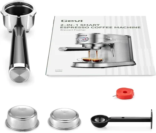 Vista 9 de Gevi Máquina compacta de café expreso de 20 bar para el hogar, cafetera