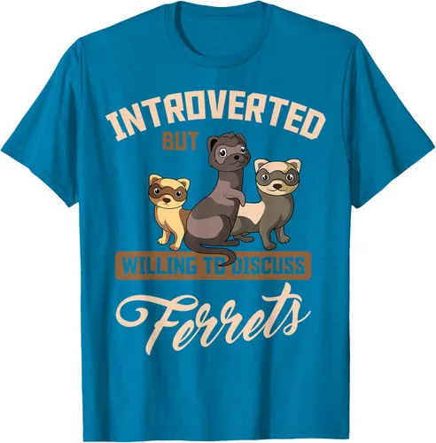Vista 61 de Camiseta para amantes de los animales de los hurones, Negro, S