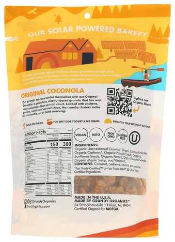 Vista 2 de Grandyoats, granola orgánica, coconola original, 9 onzas