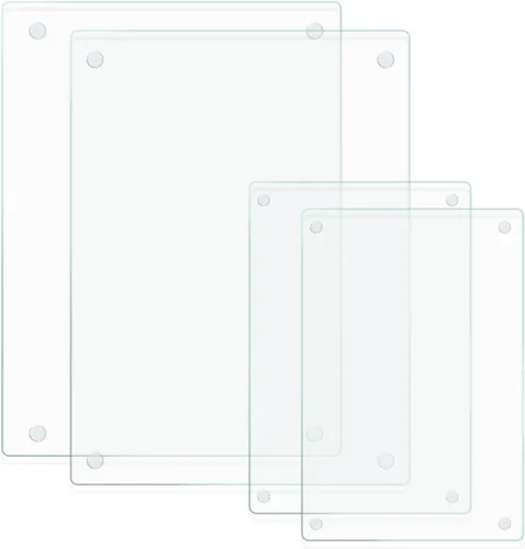 Vista 12 de Mymonfif Tabla de cortar de vidrio templado para cocina, tablero de vidrio negro para encimera, resistente al calor, con pies antideslizantes, 12 x