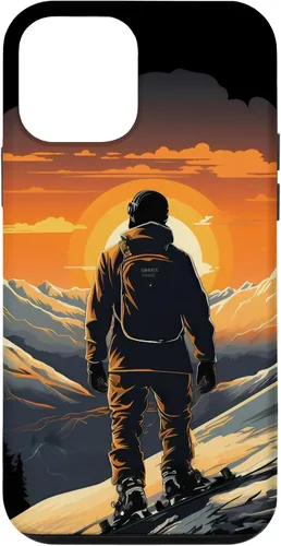 Vista 16 de Snowboarding Snowboard Snowboarder Mountain Sunset Case for iPhone 17