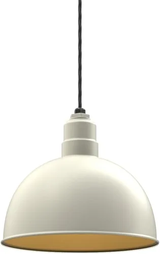 Vista 40 de Steel Lighting Co. Colgante de cuenco rosa Lámpara montada en el techo Cúpula de 15 pulgadas vástago de 12 pulgadas Estilo granero de acero