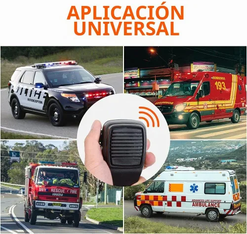 Vista 7 de Altavoz de sirena de coche Safego Police Siren Speaker Car Pa System, Dc12v 200w 9 tonos, micrófono de mano con cable Altavoz de emergencia Sirena