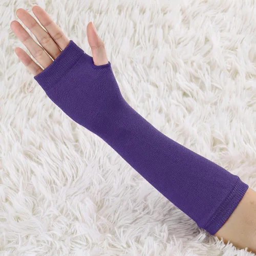 Vista 26 de Allegra K Calentadores de brazo sin dedos unisex de moda clásica