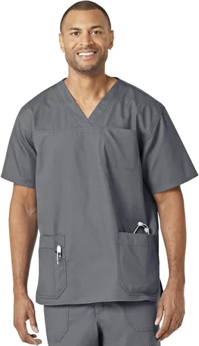 Vista 11 de Carhartt - Camisa ripstop multibolsillo de uniforme para hombre Pieltre oscuro