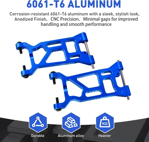 Vista 2 de Brazo delantero de aluminio Set Suspensión A-Arms para 1/10 Losi Tenacity Todos: Tenacity TT Pro 4WD SCT/DB Pro Actualizaciones, Sustituye LOS234016