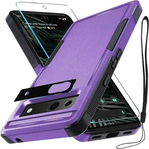 Vista 16 de Funda para Google Pixel 7A, Funda Protectora de Teléfono de Cuerpo Completo Resistente de Trabajo Pesado Robusta a Prueba de Golpes con Correa