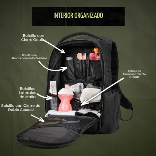 Vista 5 de Tactical Baby Gear Daypack Tactical Pañalera Mochila - Negro Negro 4ª