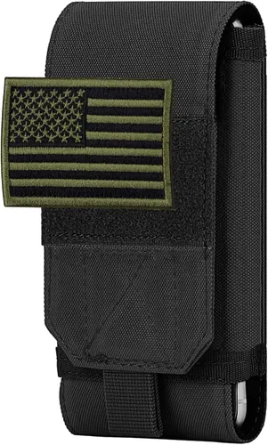 Vista 7 de Funda táctica Molle para teléfono, bolsa resistente con parche de bandera para iPhone 17 Pro Max/17 Pro/17/16 Pro Max/16 Plus/15 Pro Max/14 Pro