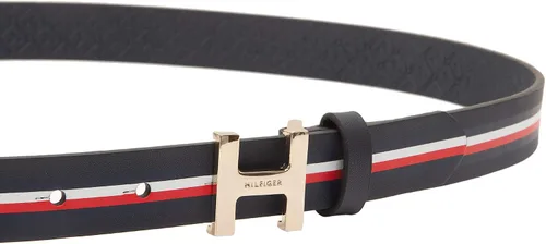 Vista 3 de Tommy Hilfiger Cinturón de cuero de moda para mujer, pantalones y vestidos, Azul marino