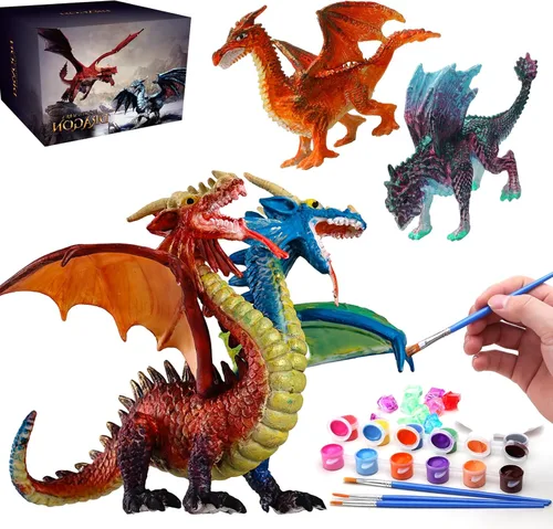 Vista 8 de Kits de pintura de juguetes de dragón SOLDAY para niños Artes y manualidades Edades 3 6 5 7 9 12 Niños Niñas para hacer tus propias figuras pintadas