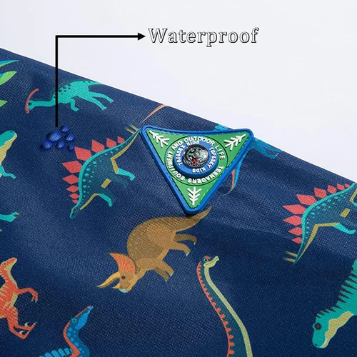Vista 6 de Chaqueta de lluvia para niños con capucha desmontable, impermeable, ligera, rompevientos para niños