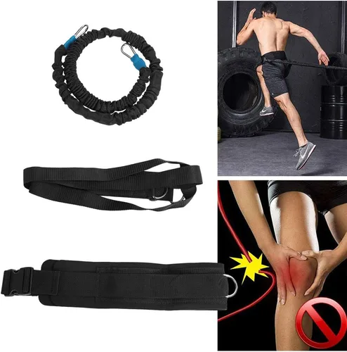 Vista 3 de Cinturón de entrenamiento dinámico multifuncional, bandas de ejercicio para correr, velocidad de aceleración, cuerda elástica para correr de fuerza