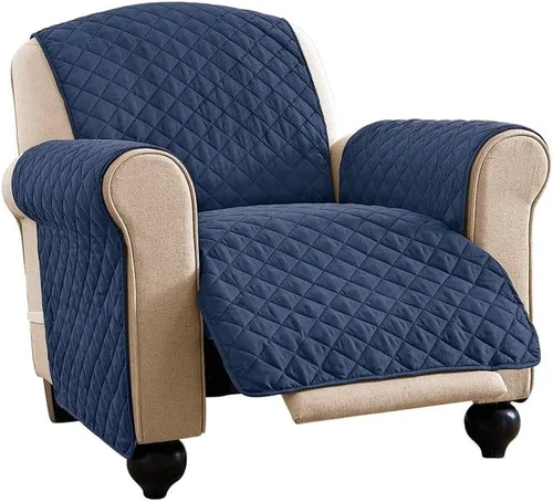 Vista 11 de Collections Etc - Funda protectora reversible, resistente a derrames y acolchada para muebles con lazos - Cubre el fondo del asiento, el respaldo