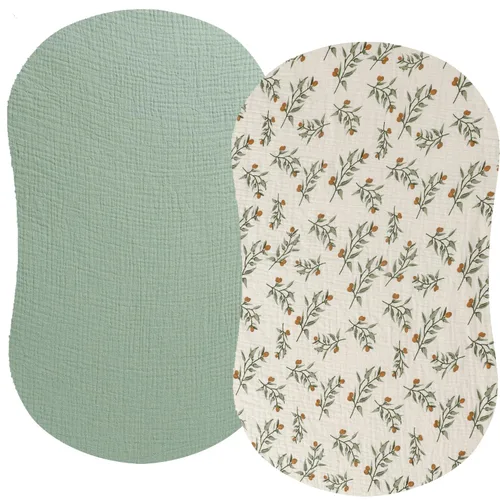 Vista 15 de Sábanas ajustadas de muselina para moisés compatibles con Halo Bassinest Swivel Flex Glide Premiere & Serie Luxe, 2 unidades, algodón elegante Boho