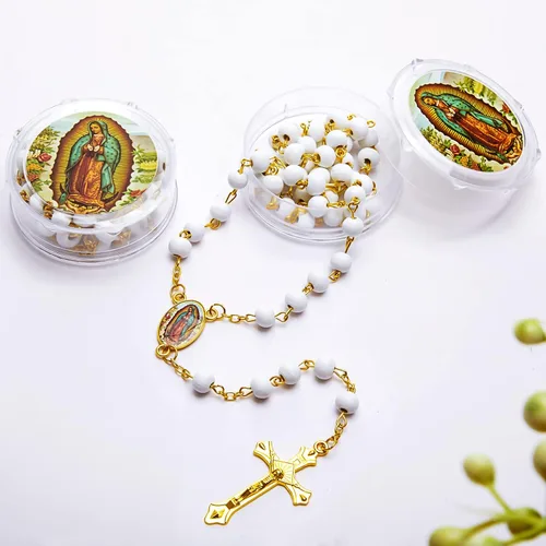 Vista 3 de Jadive Lady Guadalupe Scented Rosary Beads Necklace Bulk