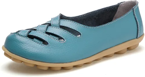 Vista 11 de VenusCelia Mocasines planos para caminar con nidos trenzados para mujer Beige
