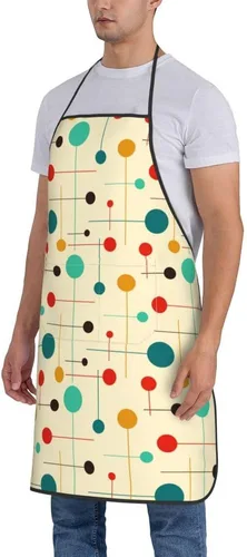 Vista 3 de Delantales con babero para mujeres y hombres, delantal de cocina con bolsillos para cocina, parrilla, barbacoa, pintura, jardinería