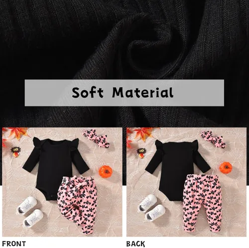 Vista 5 de Aalizzwell Conjunto de mameluco acanalado para bebé recién nacido prematuro para otoño e invierno