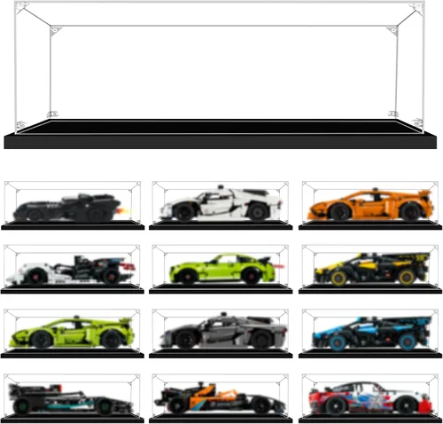 Vista 8 de Vitrina para Lego 1:8 Scale Car 42096 42172 42143 42156 42083 42115 42056 42125 76139 76956, 23.62 x 11.81 x 7.87 pulgadas 7.9 in), a prueba