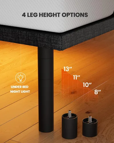 Vista 6 de AMADA HOMEFURNISHING Base de cama ajustable con masaje, base de cama ajustable individual XL controlada por aplicación con 4 puertos USB y luz LED