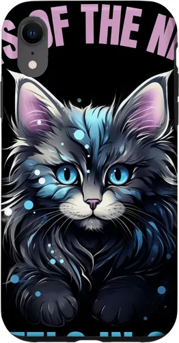 Vista 8 de iPhone 14 Pastel Goth Maine Coon Cat Cats of the Night Pastels en estuche