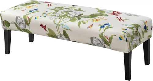 Vista 11 de SearchI Funda para banco de comedor, fundas largas elásticas y lavables para asiento de banco de banco rectangular, para comedor, sala de estar Flor