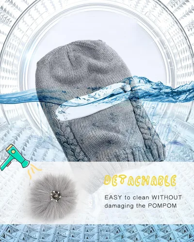 Vista 6 de Camptrace Conjunto de bufanda y gorro de invierno para bebés y niños con forro polar y capucha