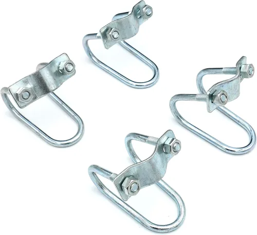 Vista 6 de 4 clips de tubo de acero galvanizado, hebilla de tubo cruzado, diámetro máximo del tubo de 1.3 pulgadas, tarjeta de 1.3 pulgadas, tubo de acero