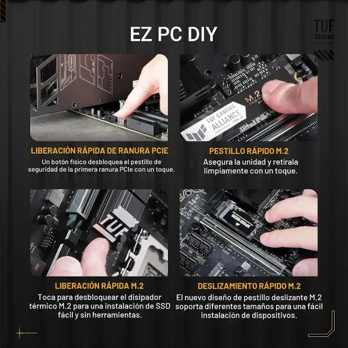 Vista 4 de ASUS TUF Gaming Z890-PLUS WiFi Z890 LGA 1851 ATX Placa base, Intel® Core™ Ultra Series 2 Ready, Intel® Core™ Ultra Series 2 Ready, AI avanzado listo