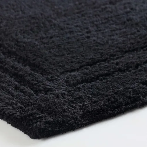 Vista 3 de Superior Cotton Washable Bath Rug, Non Slip Runner, 1 Piece Set, Black Absorbent Combed Cotton Bath Rug Runner or Rug Set, Bathroom Vanity or